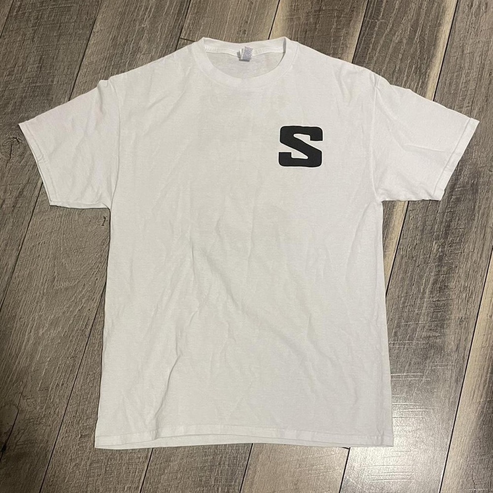 White T-Shirt with Black Lettering